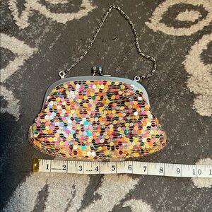 Old Navy Gold and Pink Clutch with Chain Handle